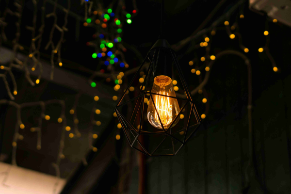 LED filament bulb, vintage design with warm light