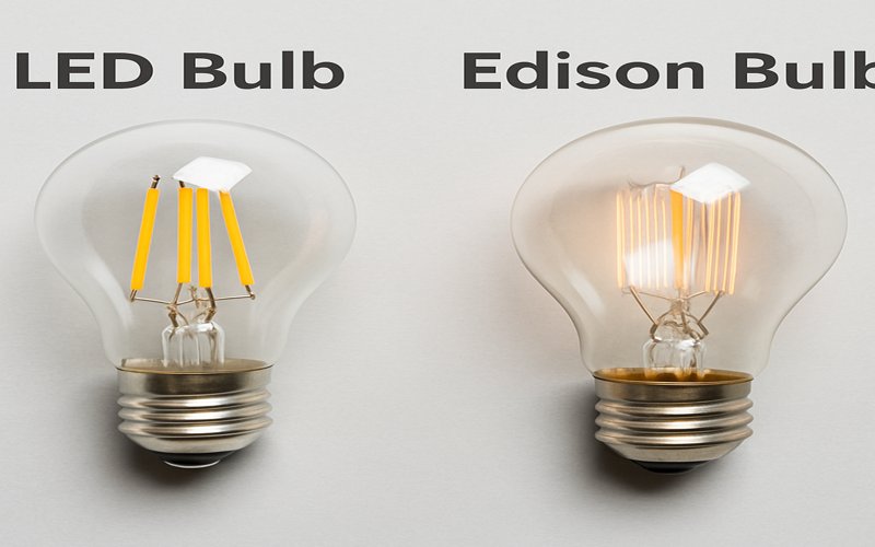 Inner structure of LED and Edison bulbs