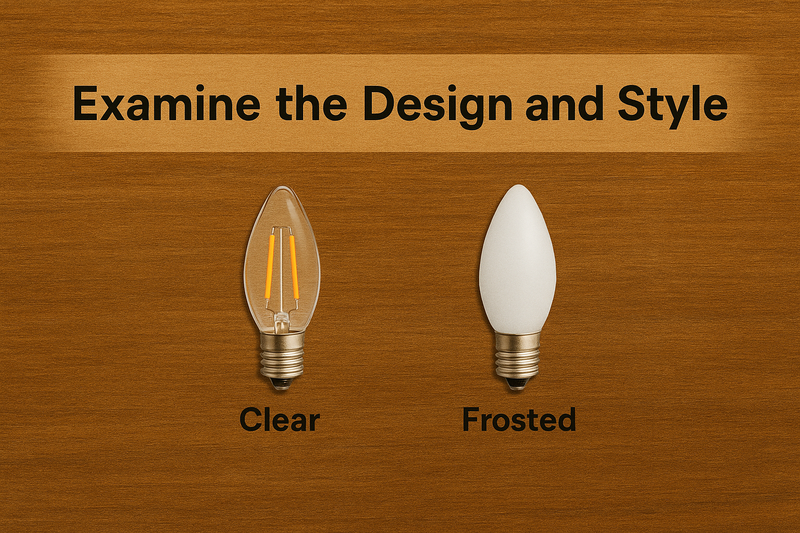 Clear, frosted, and colored glass C9 LED bulbs arranged in a row