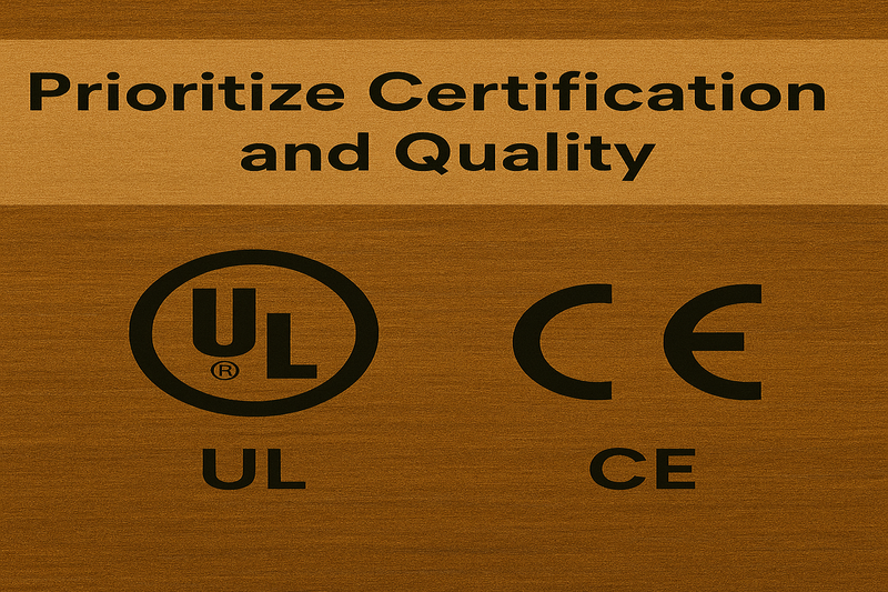 UL and CE certification logos printed on LED bulb packaging