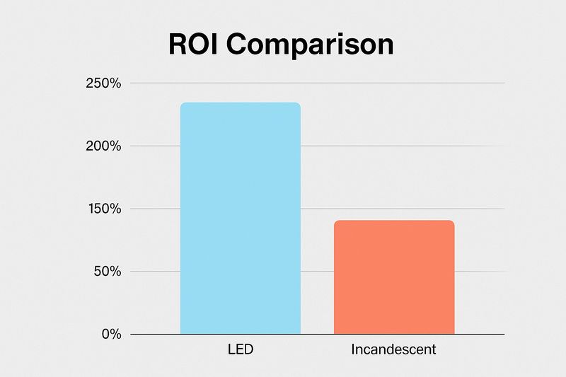 ROI breakdown between LED and incandescent C9 bulbs