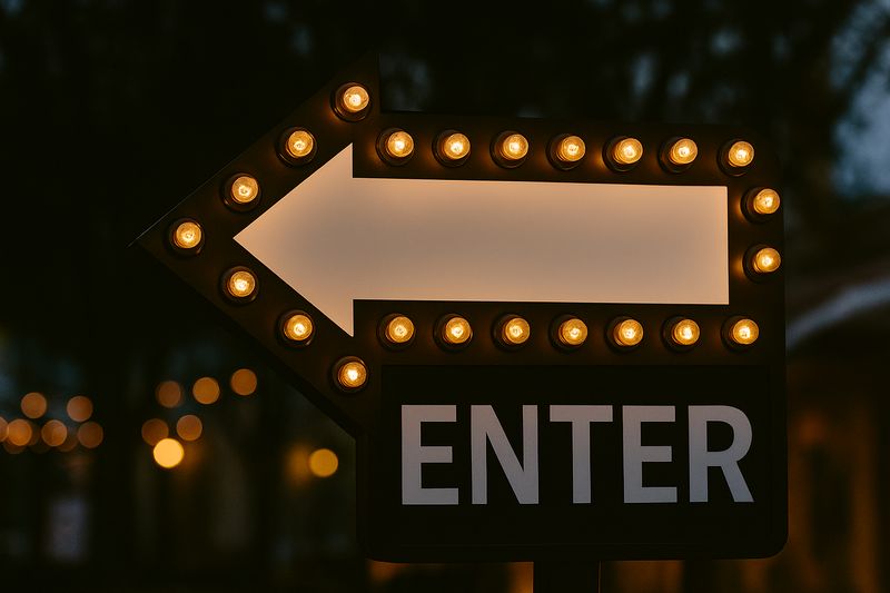 Wayfinding sign with marquee-style C9 LED bulbs
