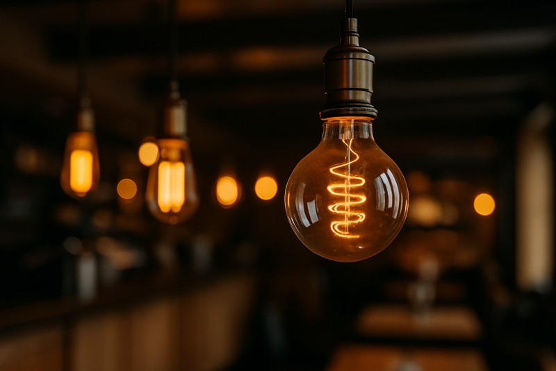 Close-up of LED filament