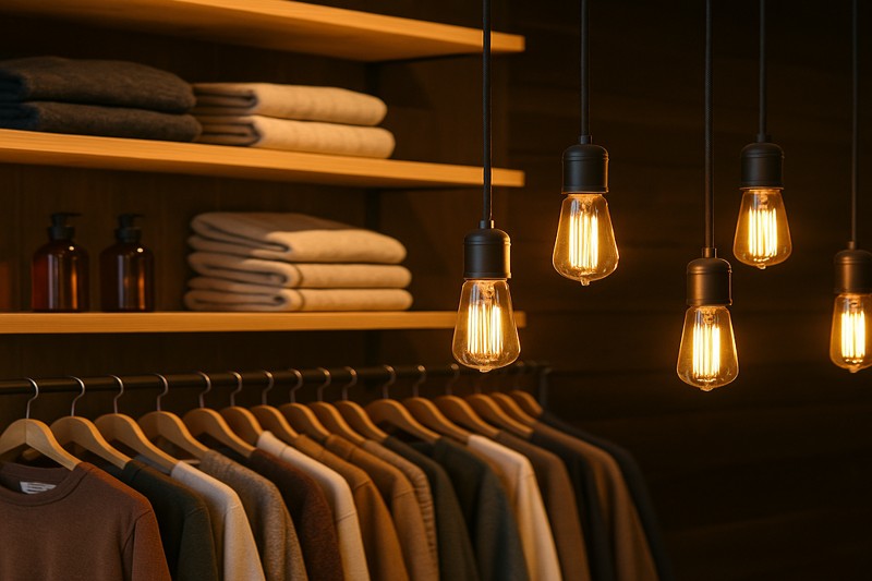 Warm lighting in retail display