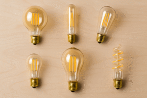 A collection of different styled LED Edison Bulbs